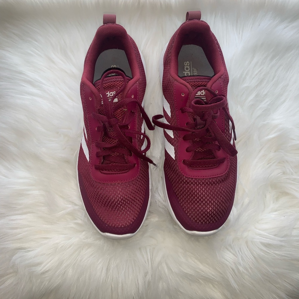 Adidas Women’s Burgundy Stripped Running Shoes Size 8